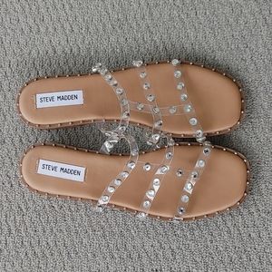 🔥🔥🔥Steve Madden Lyna rockstud jelly sandals slides 8